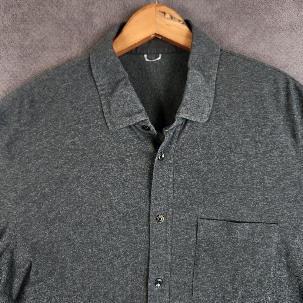 Kit & Ace City Tech Shirt Mens Large Gray Long Sleeve Performance Stretch Button
